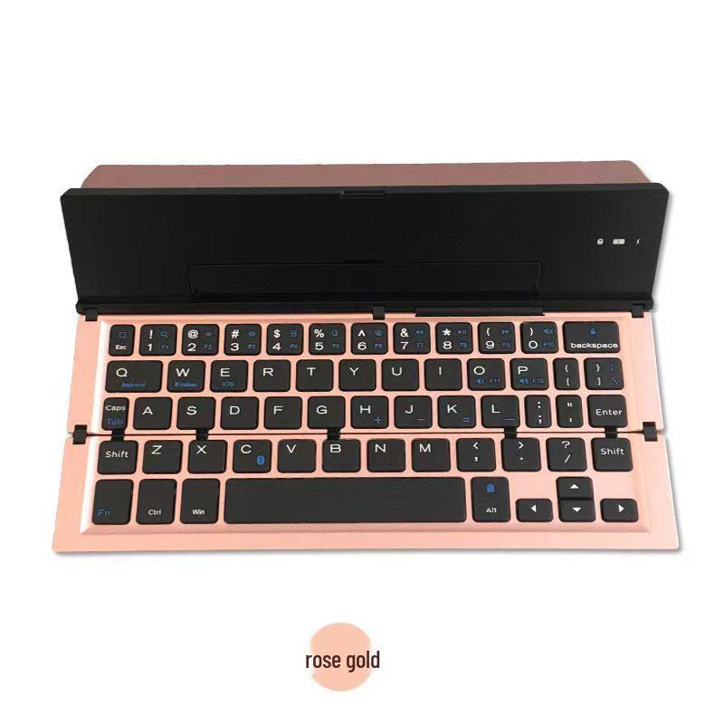 Compact Foldable Bluetooth Keyboard - Silent, Rechargeable, and Portable for Mobile Phones & Tablets
