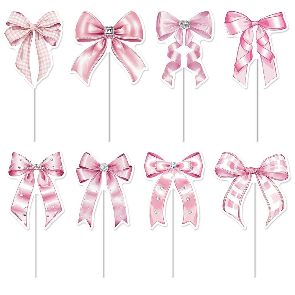 Embellishments Cake Party Butterfly Bow Picks Paper Birthday Celebration Decor