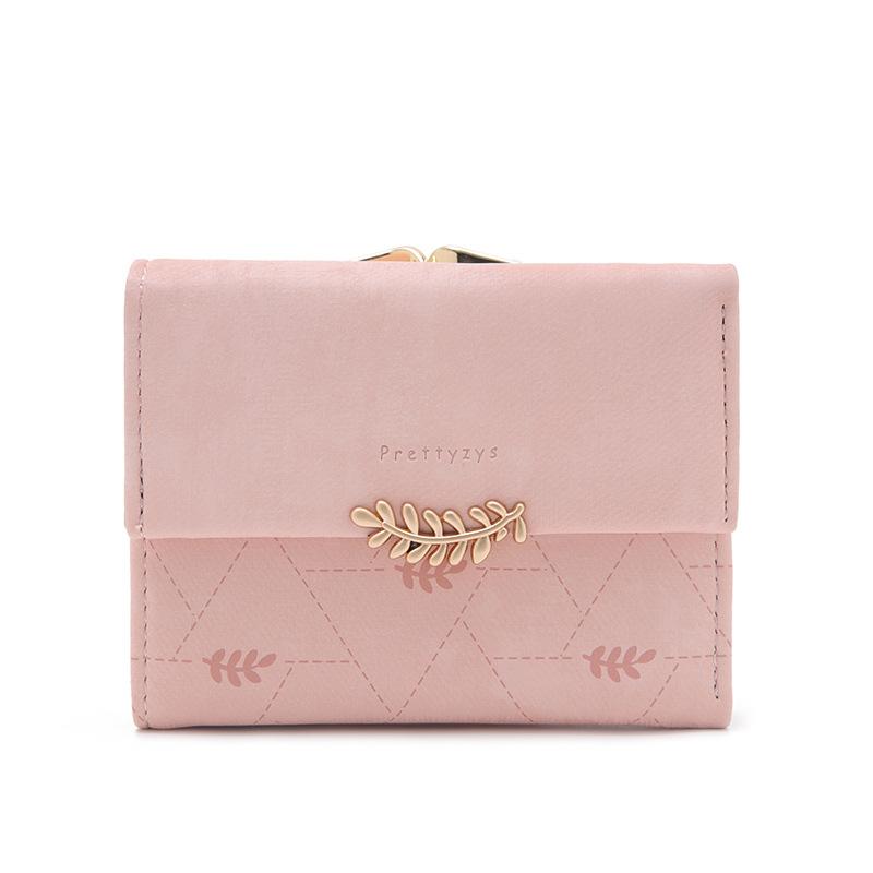 PU Hardware Leaf Buckle  Bag with Multiple Card Slots Coins Women's Coin Purse