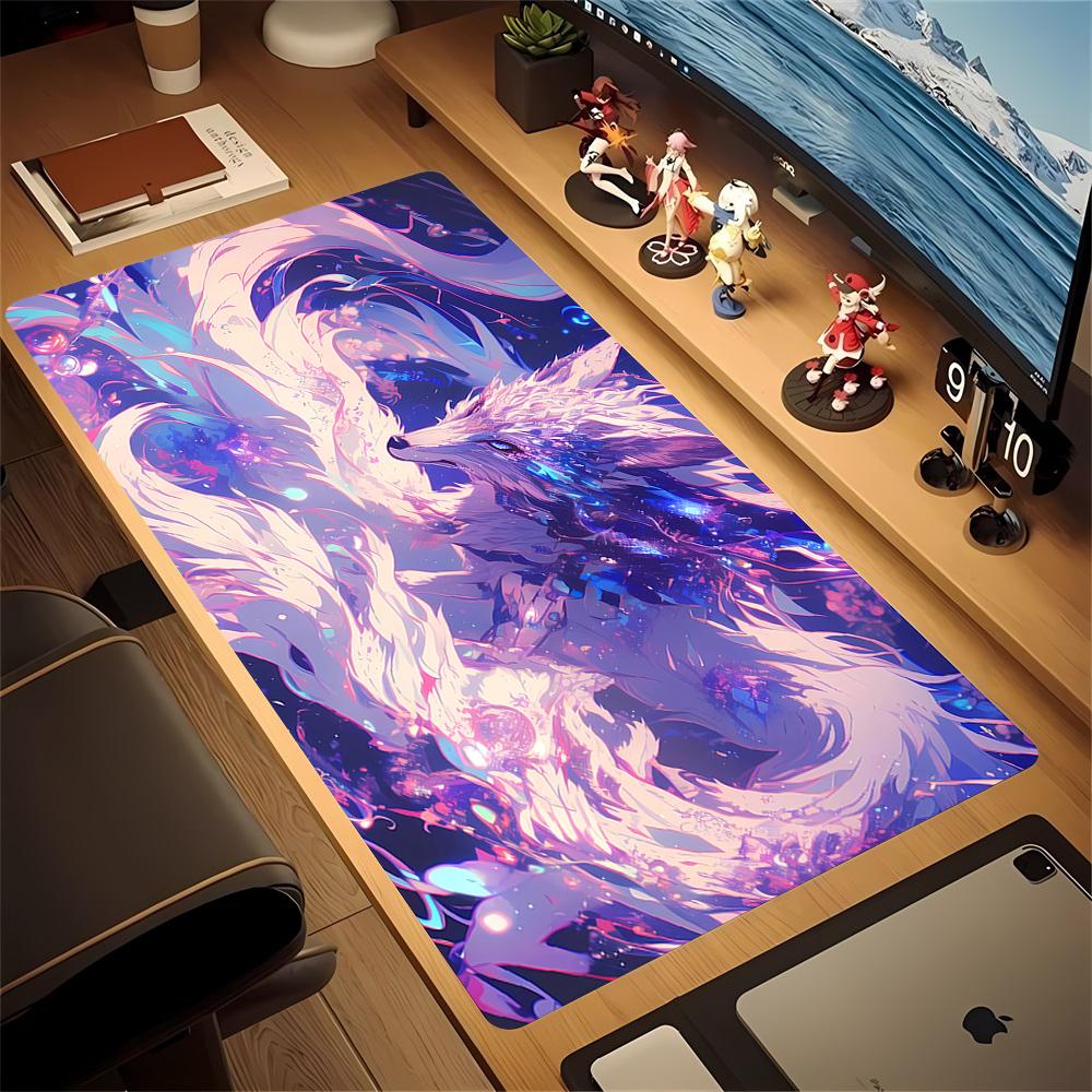Mousepad Anime Fox Kawaii Mouse Pad Pc Gaming Accessiores Non-slip Large Mausepad with Lockedge Deskmat Podkladka Pod Mysz