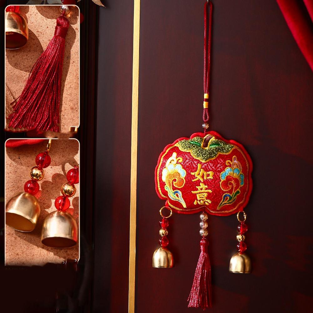 The God of Fortune Horse Pendant Red Embroidered Year of The Horse Hanging Decoration 2026 Year of The Horse Chinese Style