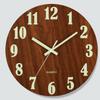 8-inch Wood Board Wooden Luminous Wall Clock Silent Clock MDF Wood Grain Creative Luminous Fluorescent Clock
