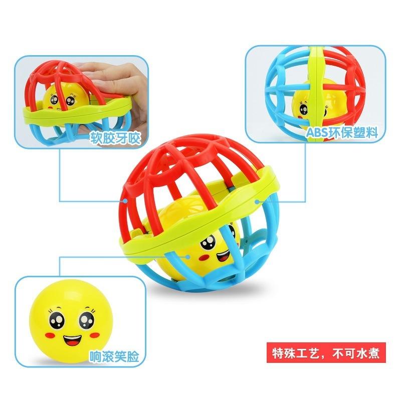 Baby Hand Holding The Bell Ball Infant Teaching Aids Rattles Soft Rubber Ball Bell Ball Baby Toys