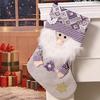 Holiday decorative purple socks Christmas stockings with Santa Claus design large 45cm for storage and home decoration