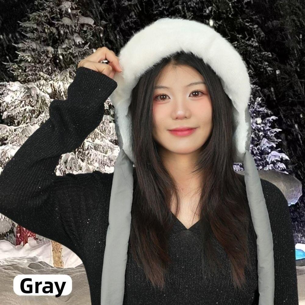 Soft Plush Pullover Hats Windproof Plush Earmuffs Cap Fashion Ear Protection Hat  Hiking