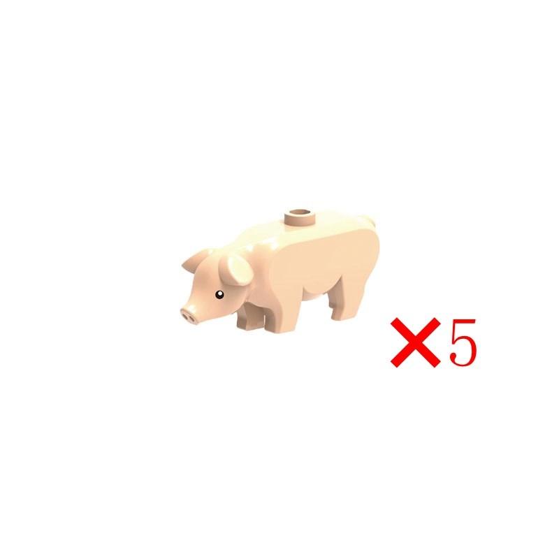 Animals Cute Sheep Goat Cow Pig Dog Chicken Livestock Figures MOC Building Blocks Toys for Children Gifts DIY Toy Animal Part