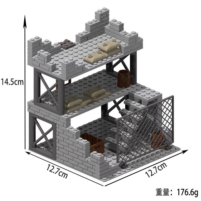 Bricks Toys Model Military Army War DIY Military WW2 Soldiers World 2 Base Observation Tower Assemble Building Blocks Children's