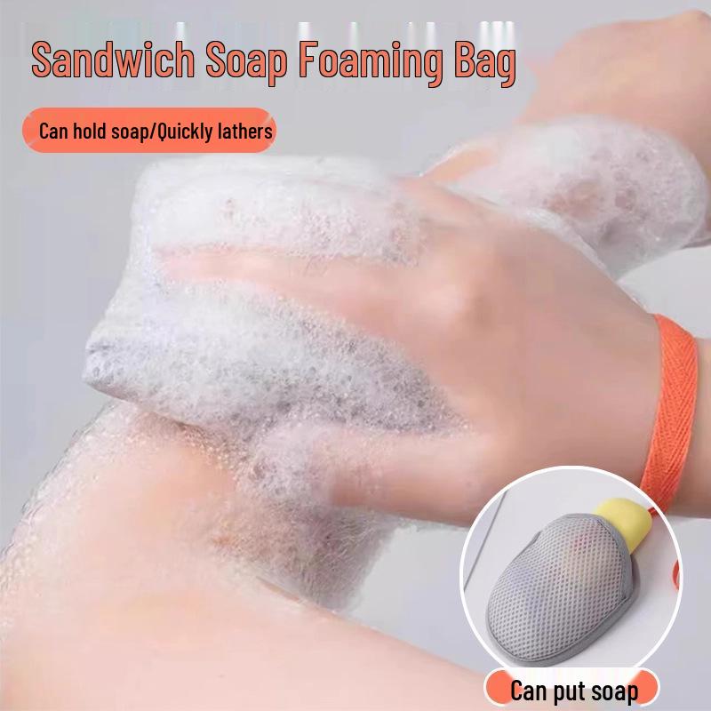 Dual-Sided Soap Foaming Net Bag for Bath & Face