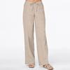 Spring Summer Women's Solid Color Strap Pocket Loose Casual Long Pants Wide Leg Linen Trousers for Women