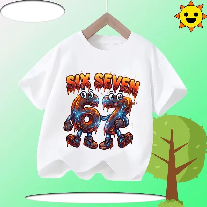 Kids 67 Themed Colorful Print TShirt Soft Cotton Fabric Breathable and Comfortable Ideal for Toddlers and Childrendf0340