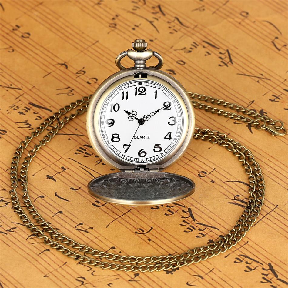 Vintage Bronze ‘’never Forget Veteran ‘’ Pattern Design Quartz Pocket Watch with Necklace Chain Commemorate Gift for Men Women