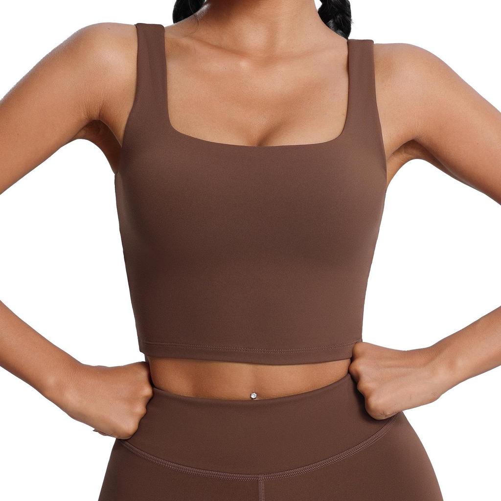 Lulu Lycra Sports Underwear Women's Shockproof Butter-Feel Yoga Bra with Chest Pad