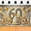 2D Gold Glitter 60th Birthday Backdrop Banner Luxury Diamond Themed Party Decor Background