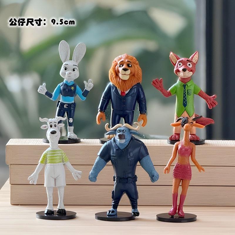 Zootopia Figure Set 4 Styles, Cute Cartoon Animal Characters PVC Collectible Model Toys, Best Gift for Kids Fans