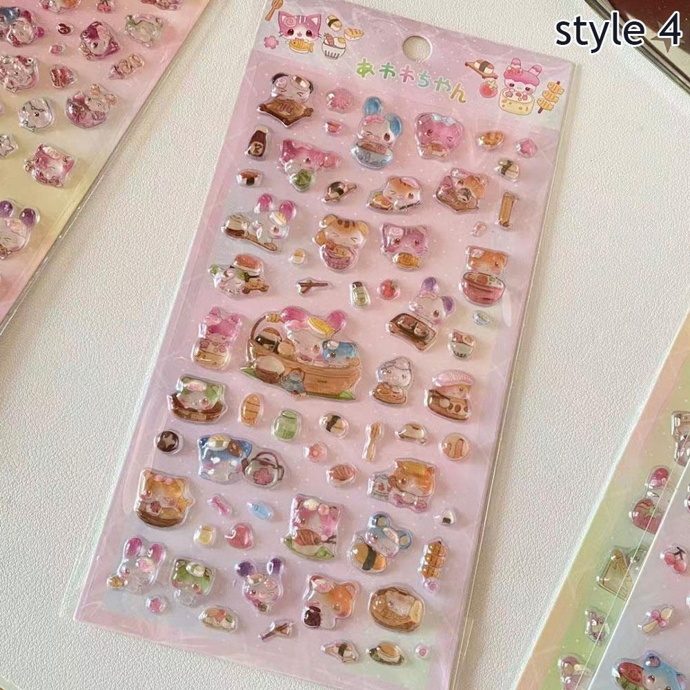3D Relief Jelly Stickers Cartoon Animal Sticker DIY Phone Case Diary Stationery Stickers Creative Scrapbook Decoration Gifts