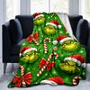 1Pc Grinch Christmas Blanket Soft And Comfortable Casual Warm Camping Travel Christmas Halloween Gift M921616