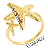 Real Gold Plated Sea Animal Ring Open Adjustable Stainless Steel Rings For Women Men Accessories PVD Ocean Beach Jewelry Anillos