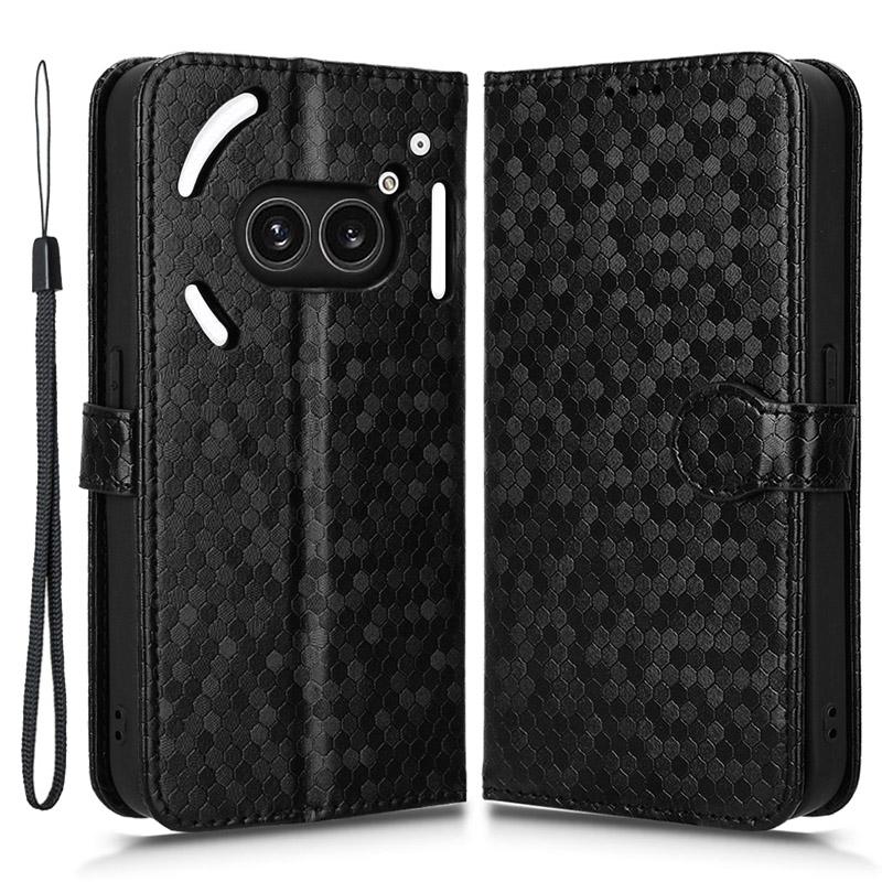 For Nothing Phone (2a) Plus/Phone (2a) Wallet Case Dots Imprinted Magnetic Closing Phone Cover