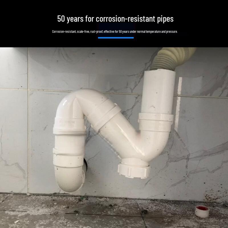 Gomito P-Trap di Scarico Anti-Odore in PVC con Bocchetta di Ispezione