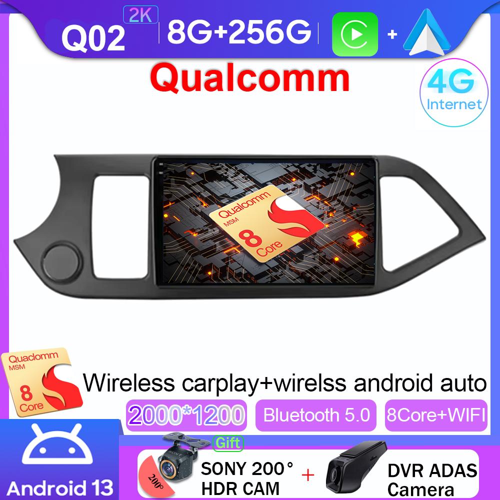 Android 14 Carplay Car Radio For Kia Morning 2 Picanto 2011 - 2017 Multimedia Video Player Navigation GPS Stereo Head Unit Auto