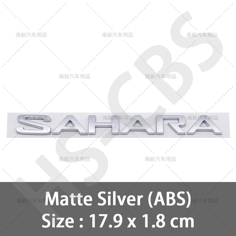 1Pc 3D ABS SAHARA Letter Car Logo Rear Trunk Emblem Badge Auto Body Fender Stickers Tailgate Decorative Stickers Accessories