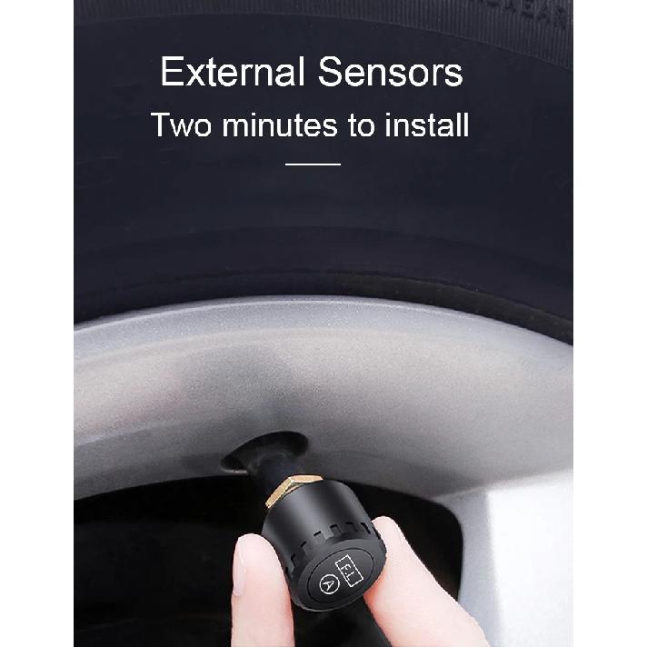 Solar Wireless Tire Pressure Monitoring System TPMS Auto Security Alarm Device Digital Colorful Display With 4 sensors