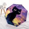 1pc Black Cat Themed Design Umbrella 8 Rib Frame, One-touch Automatic Opening 3 Fold Umbrella, Fashion Gift-p0803053