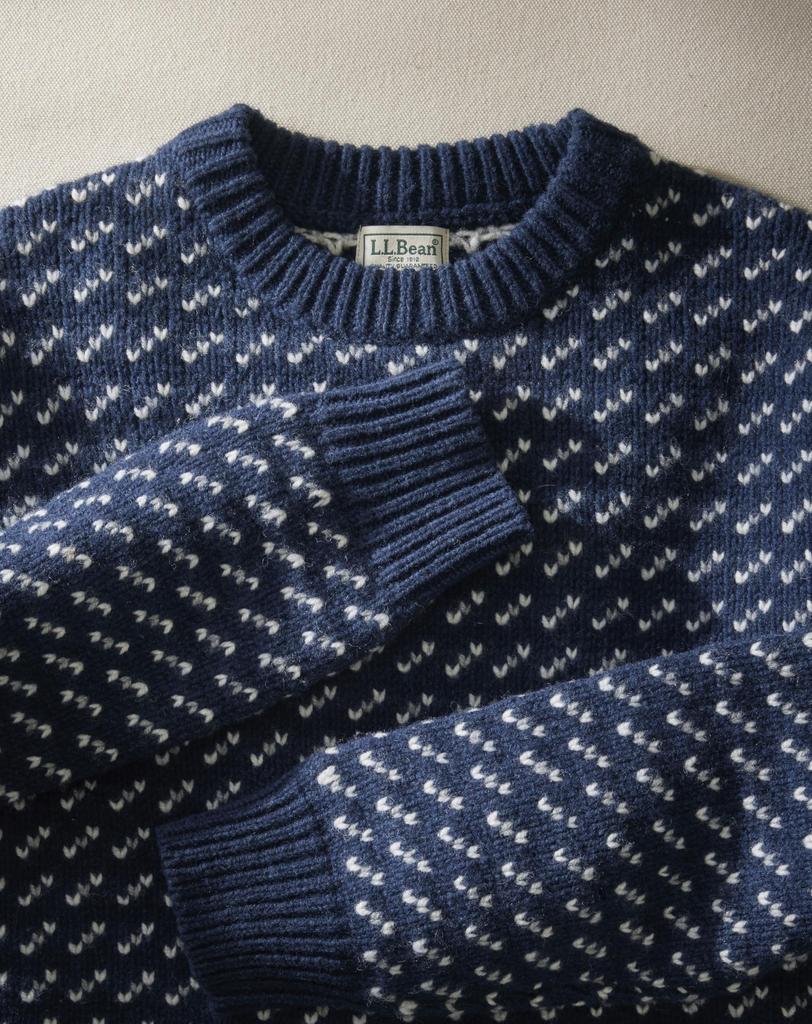 LL Bean Bean Classic Rag Wool Crew Neck US 1000187012 Women's Sweater, Birdseye, Fit, Petite, Medium, Cream, Birdseye, Multicolor,