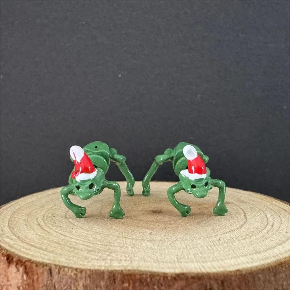 Santa Hat Frog Earrings Waterproof Hip Hop Ear Studs New Rock Ear Decoration  Party