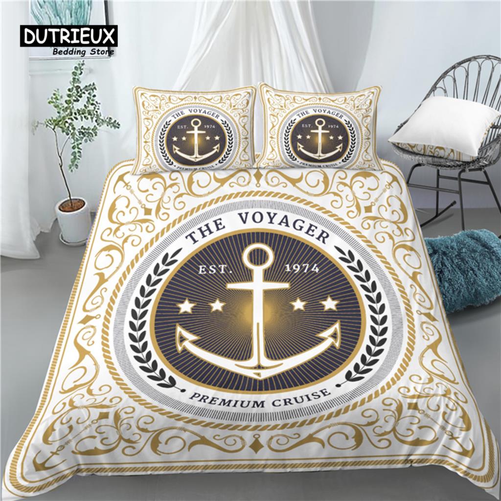 

Home Living Luxury 3D Ocean Nautical Print 2/3Pcs Comfortable Duvet Cover PillowCase Bedding Sets Queen and King AU/EU/US Size EU single(135x200cm)
