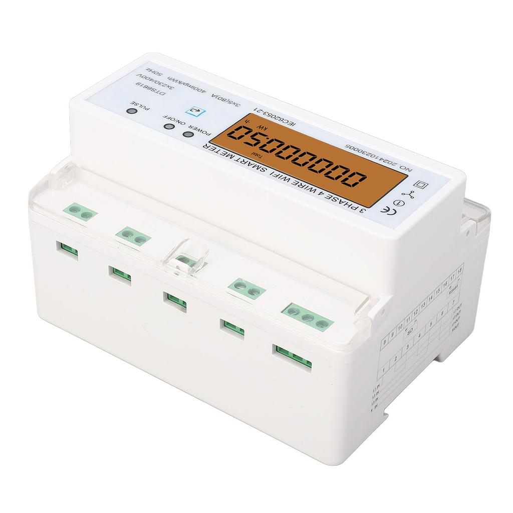 WiFi Smart Energy Meter 3 Phase 4 Wire APP Remote Monitoring DIN Rail Smart Power Meter with Switch 
