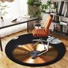 1PC Gold Vinyl DJ Turntable Round Chair mat Area Rug - Non-Slip, Floor Mat for Office, Bedroom, home decor Christmas Gift c0528129