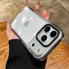 Luxury Transparent Airbag Phone Case For iPhone 17 16 15 Pro Max 14 16 Plus 13 12 11 Contrasting Bumper Shockproof TPU Cover