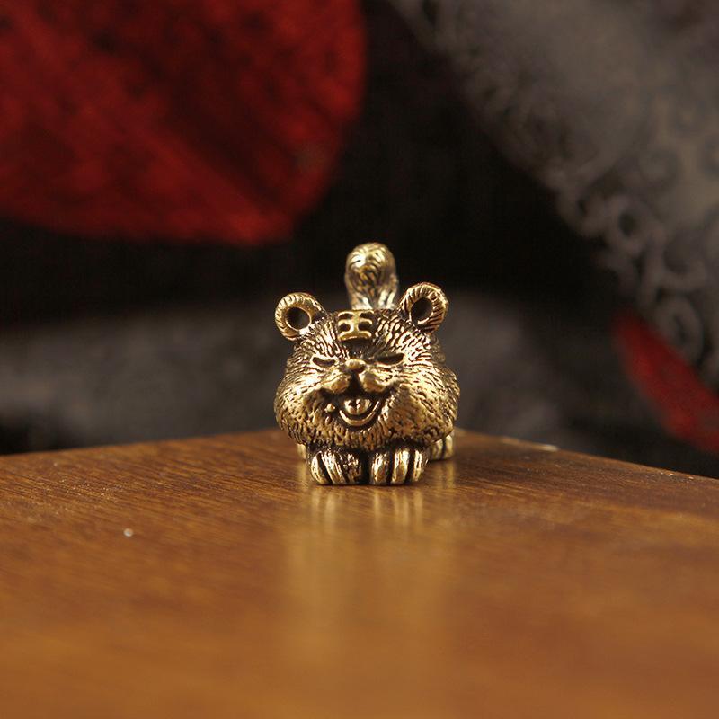 Brass 12 Zodiac Animal Head Sculpture Small Statue Desktop Ornaments Vintage Beast Figurines Mini Lucky Home Decorations Crafts