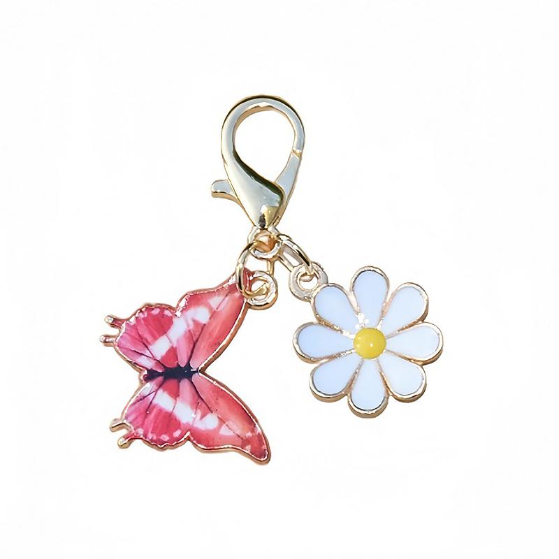 1PC DIY Gift Butterfly Design Pendant Keychain Marker Metal Creativity Keychain Party Daisy Cute