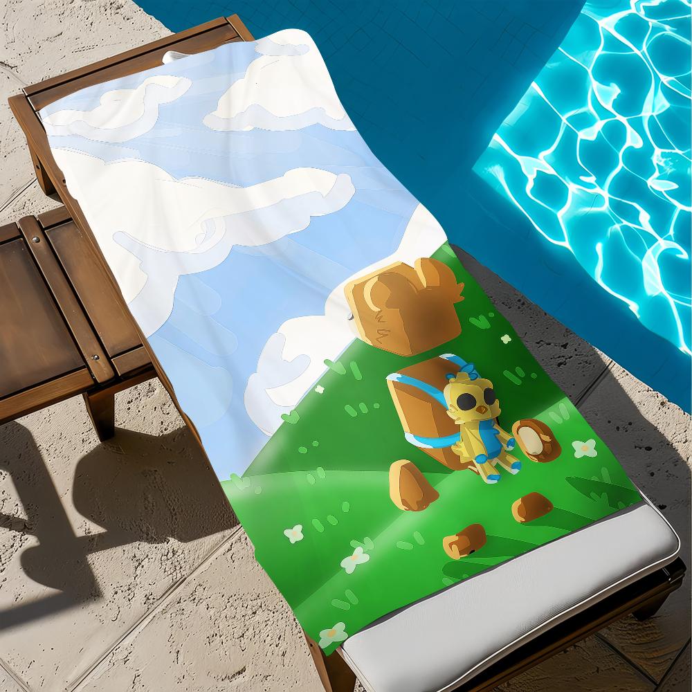 Funny Cute Game S-Super Bear A-Adventure Soft Beach Towels Trip Swim Pool Bathing Towel Gym Spa Home Decor Gift Holiday Vacation