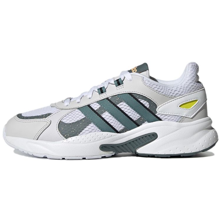 Adidas Neo Crazychaos Shadow Mesh Fabric Synthetic Leather Casual Shock Absorbing Non-Slip Low-Top Lifestyle Shoes Men sneaker White Gray Green FZ1294