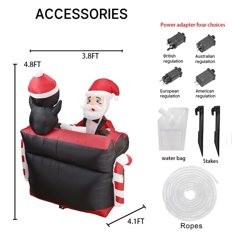 

4.92 фута Надувная игрушка Санта-пианино-пингвин со светодиодной подсветкой Праздничные подарки Рождественское украшение для двора Рождественские товары Домашнее украшение RU