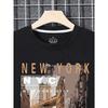 Street View Of Brooklyn, New York Men Clothing Oversized High Quality Streetwear Fashion Cotton Tops Casual Loose T-Shirt