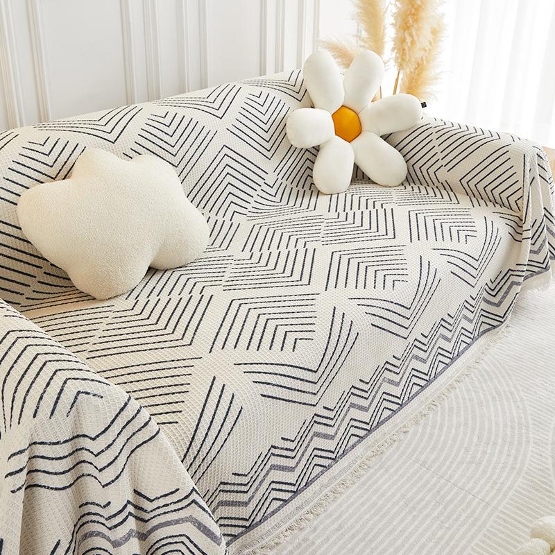 Chenille Sofa Towel Cover Cloth All-Inclusive Universal Four Seasons Universal Simple Sofa Cushion Cover Non-Slip Cover Blanket Anti-Scratching