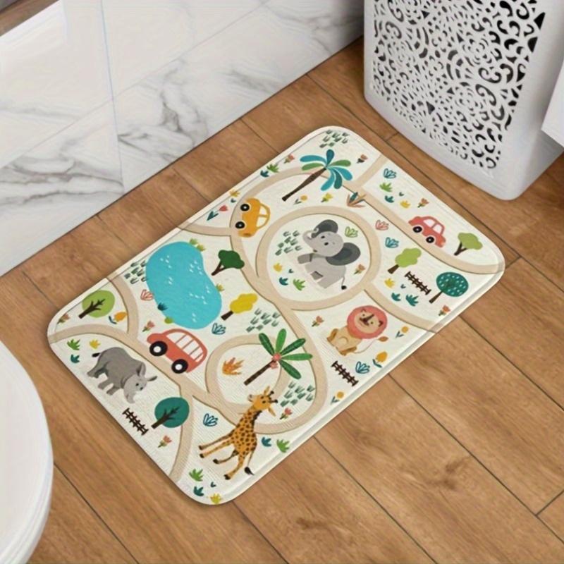 

Комнатный моющийся мягкий обучающий игровой коврик для пола, небольшой ковер для зоны гостиной, легкий в уходе коврик с красочными животными, коврик для домашнего декора 40*60cm