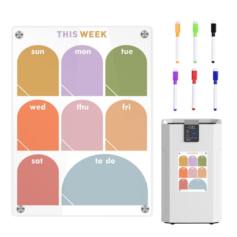 Acrylic Magnetic Memo Board For Fridge Clear Dry Erase Board For Fridge With Weekly Meal Planner For Refrigerator