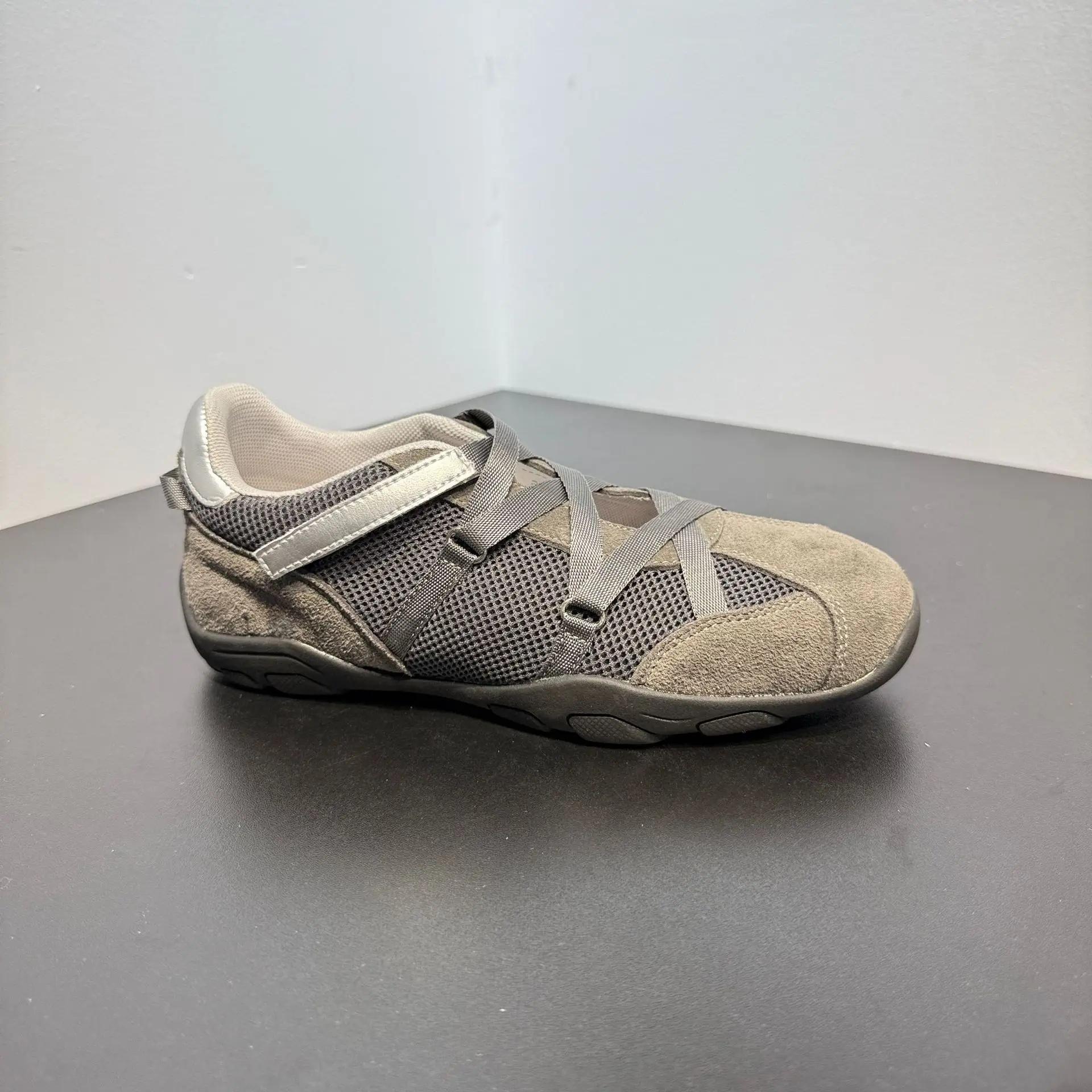 

Fashion Leather Mary Jane Sports Shoes for Women Breathable Mesh Cross Strap Functional Style Casual Shoes Rubber Sole Comfortable 35