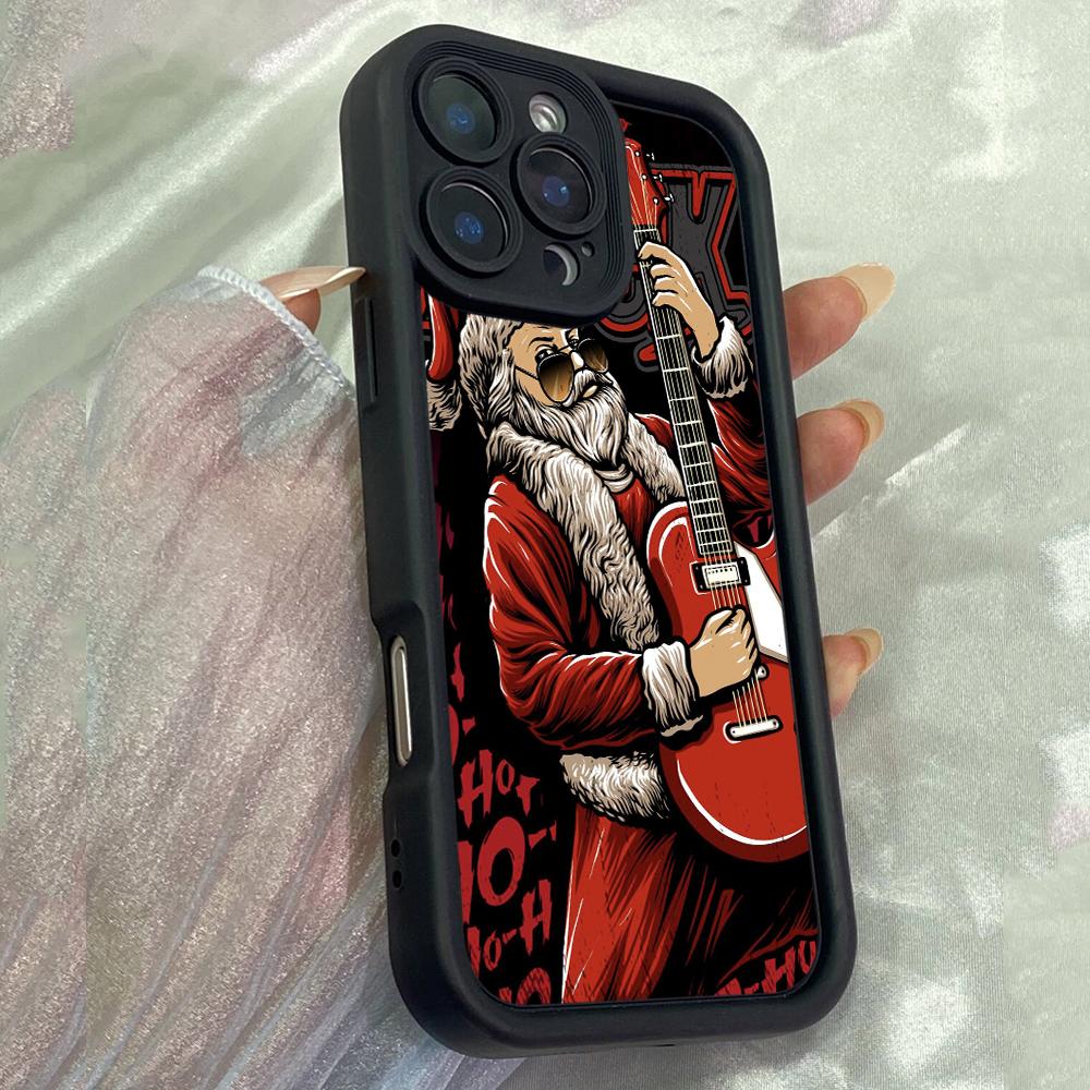 JT470 Santa Claus Let's Rock for iPhone 17 16 15 14 13 Pro Max Samsung S26 S25 Ultra A17 A07 A56 A16 Xiaomi 15T Redmi 15c 14C Soft Case