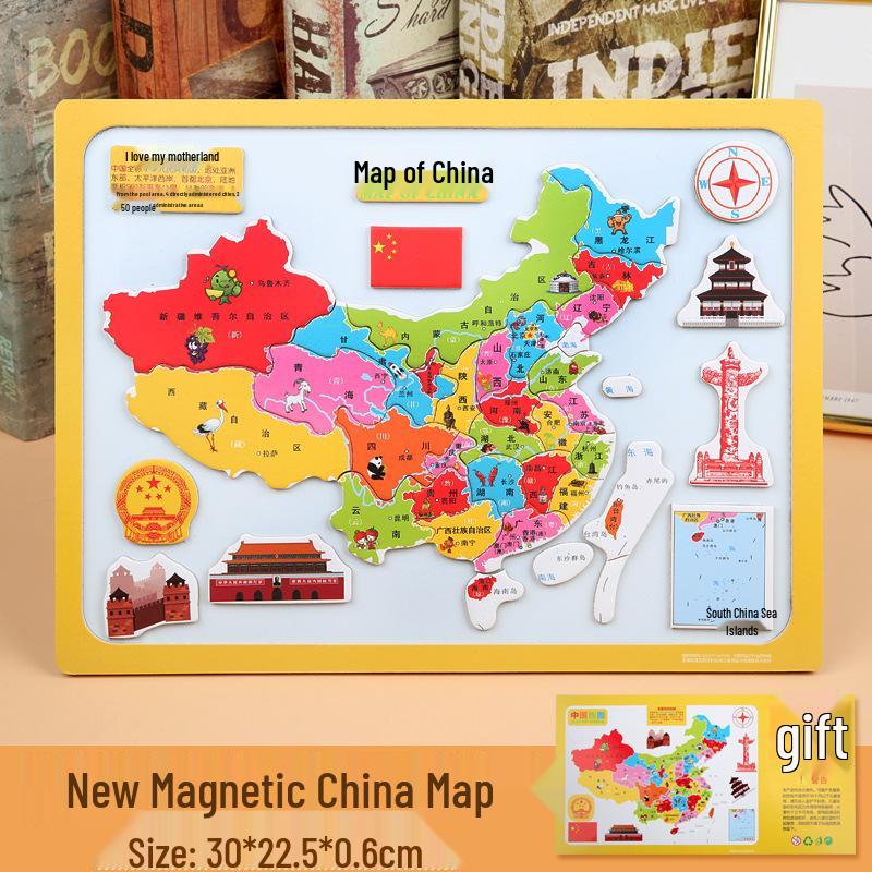 Magnetic World & China Map Puzzle for Children – Educational Geography Tool for Students