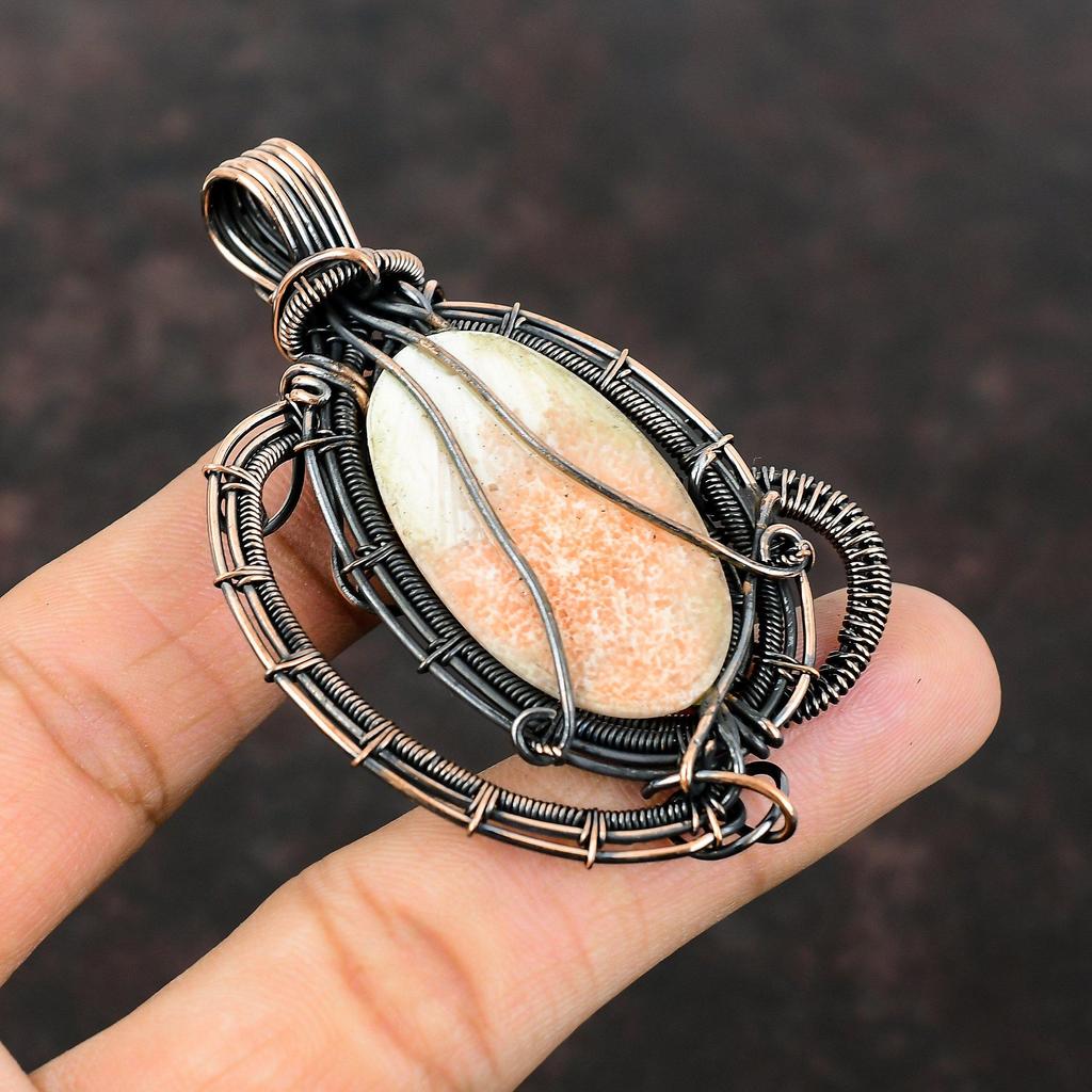 Scolecite Pendant Copper Wire Wrapped Pendant Dainty Pendant Scolecite Jewelry Handmade Amazing Pendant Gemstone Copper Jewelry Gift For Mom