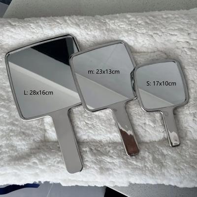 Vintage Handle Makeup Mirrors HD Beauty Portable Square Hand Small Make Up Mirror Electroplated Makeup Mirrors