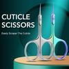 Stainless Steel Cuticle Scissors Curved Blade Nail Manicure Tool for Eyebrow Eyelash Dry Skin Multi-purpose Compact Size