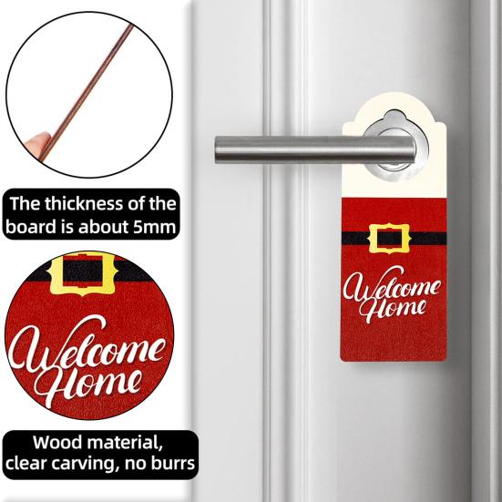 Weihnachten Holz Türklinke Strumpf Dekor Dekoration Weihnachtsmann Schneemann Urlaub Türgriff Aufhänger Anhänger Party