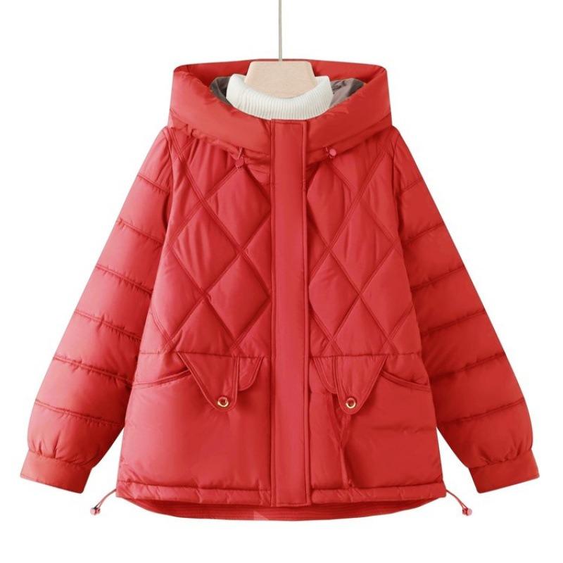 

Winter coat down cotton clothes new cotton-padded clothes hooded thickened warm cotton-padded jacket winter clothes 5XL [recommended 150-80kg] красный